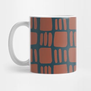 Abstract squares - brick and teal Mug